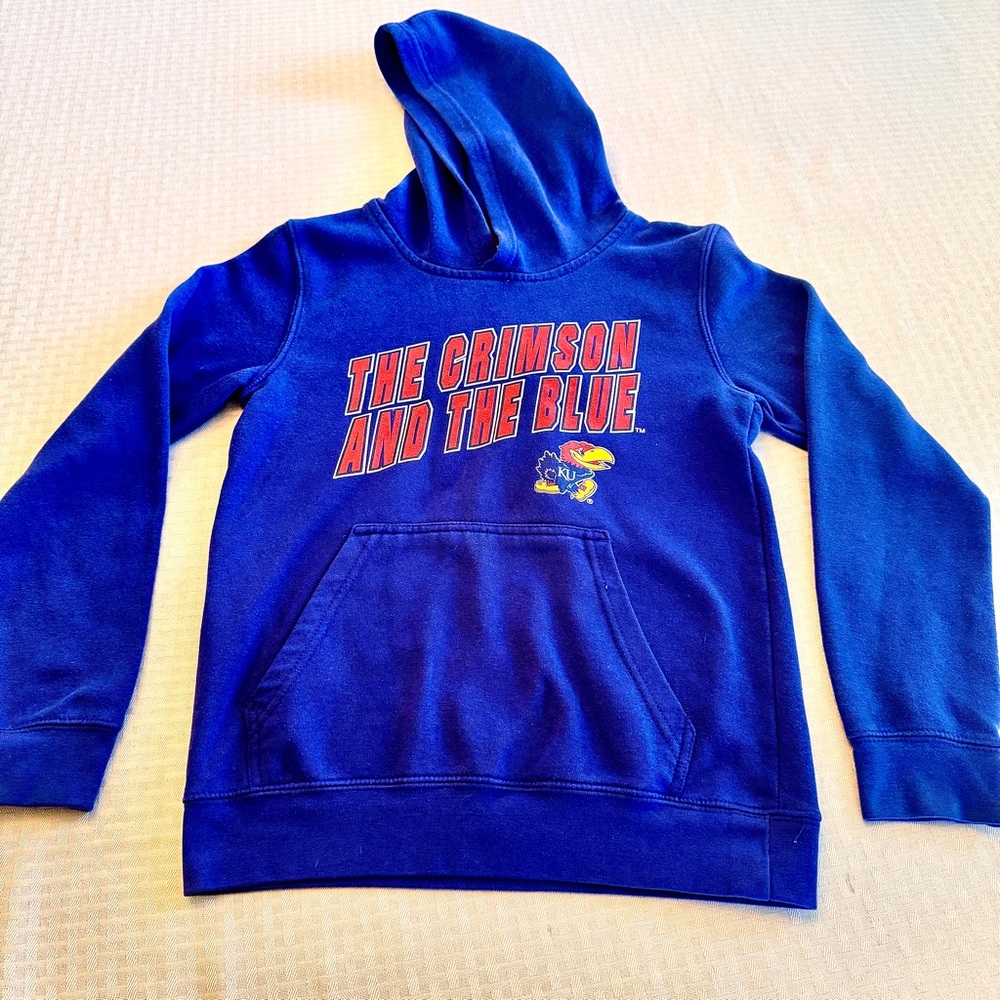 Kansas Jayhawks Hoodie Blue "The Crimson and the Blue" Sweatshirt Youth M